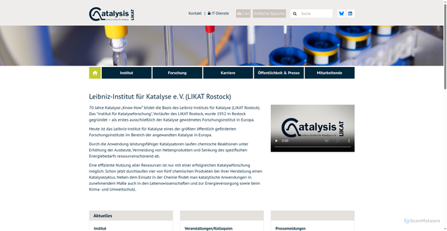 Security scan screenshot of https://www.catalysis.de/