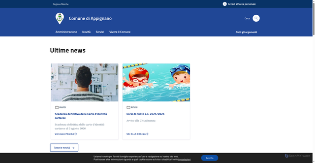 Security scan screenshot of https://www.comune.appignano.mc.it/