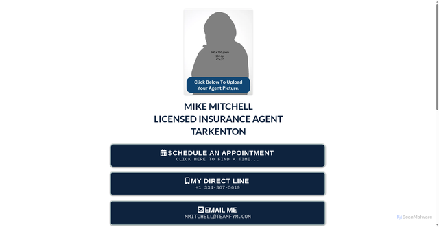 Security scan screenshot of https://mmitchell.my-agent-appt.com/digital-business-card