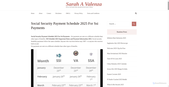 Security scan screenshot of https://sarahavalenzas.pages.dev/hnwwp-social-security-payment-schedule-2025-for-ssi-payments-rjfkf/