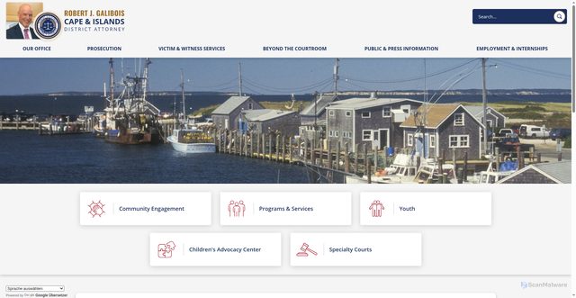 Security scan screenshot of https://capeandislandsda.gov/