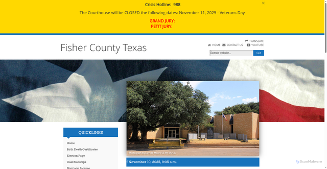 Security scan screenshot of https://www.fishercounty.org/