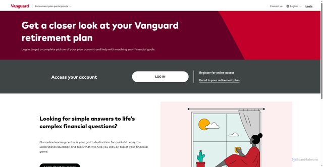 Security scan screenshot of https://ownyourfuture.vanguard.com/en/home/publogin