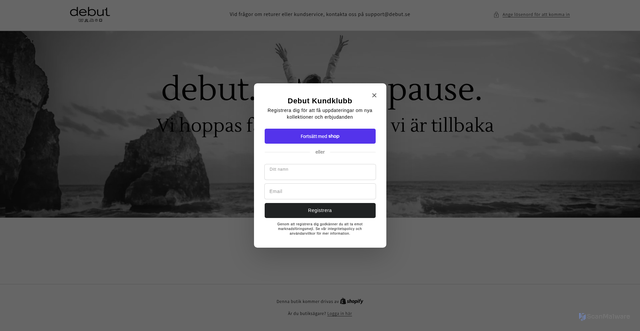 Security scan screenshot of https://debut.se