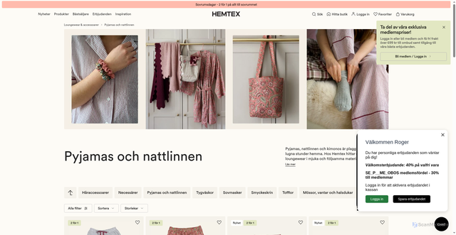 Security scan screenshot of https://www.hemtex.se/loungewear--accessoarer/pyjamas-och-nattlinnen?vtid=d6suaLenG06uMa2SADjWYw&utm_source=Voyado&utm_medium=email&utm_campaign=SE_V_E_M_20260910_Thu_V2&eclub=_IfG3fA_LmvmX4_1H0h2mzNUknk6ljt5f4_9mpFjaNVbX2YotKcE4XCC6x-Z3hAVGlzwcO-W3W8lQZQZsjdBXi-3LBv5GY23PLkwhb-eTrL9nJfMaIKaiRK2tJ068msNXmOffgIdsG6Yw9rpTi3GPAHvh1Rmnp8134YZAMi3PA7z6W7cMjGo-5JWfMNk9e3ajpu20KwTpC61BQ3zvFiQyw