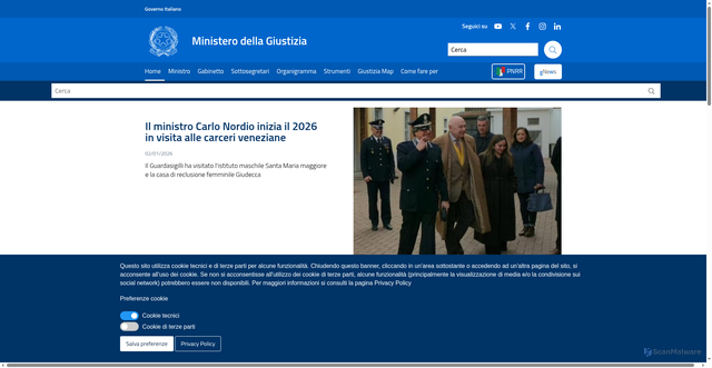 Security scan screenshot of https://www.giustizia.it/giustizia/