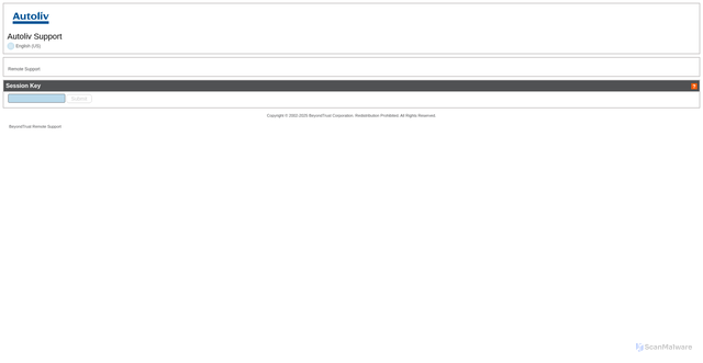 Security scan screenshot of https://support.autoliv.com