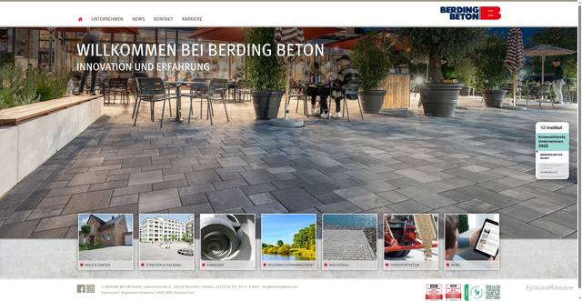 Security scan screenshot of https://www.berdingbeton.de