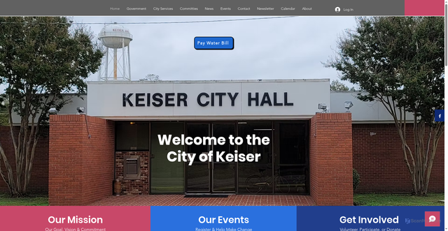Security scan screenshot of https://www.cityofkeiserar.gov/