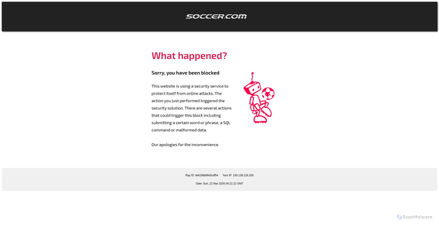 Security scan screenshot of https://www.soccer.com