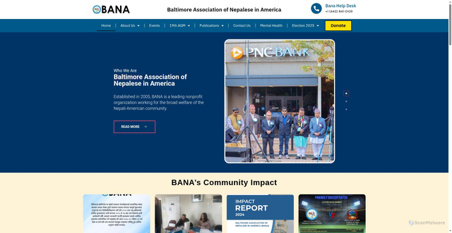 Security scan screenshot of https://banaonline.org/