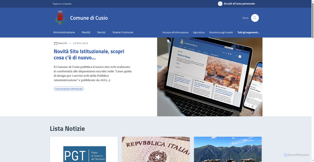 Security scan screenshot of https://comune.cusio.bg.it/