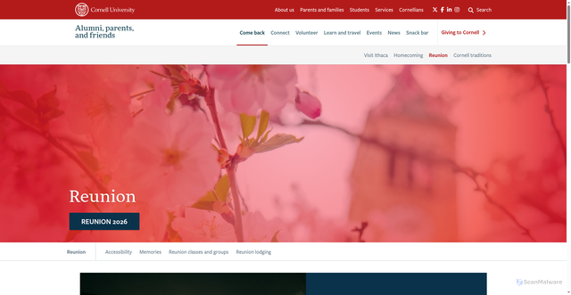 Security scan screenshot of https://alumni.cornell.edu/come-back/reunion/