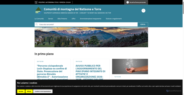 Security scan screenshot of https://www.natisone-torre.comunitafvg.it/