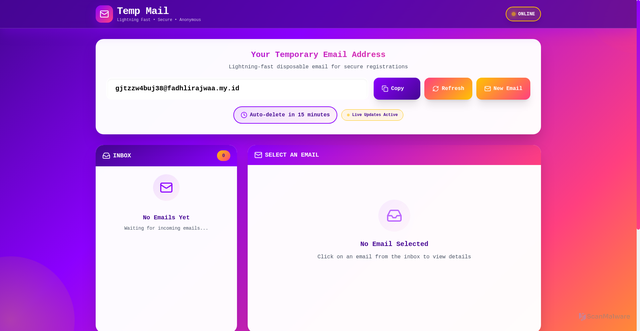 Security scan screenshot of http://fadhlirajwaa.my.id/