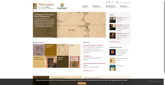 Security scan screenshot of https://www.istar.oristano.it/it/index.html