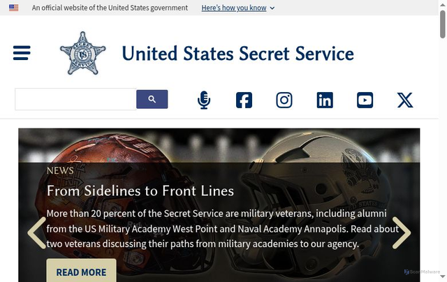 Security scan screenshot of https://secretservice.gov/