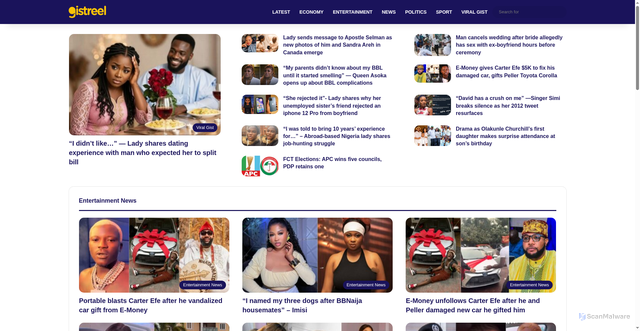 Security scan screenshot of https://Gistreel.com