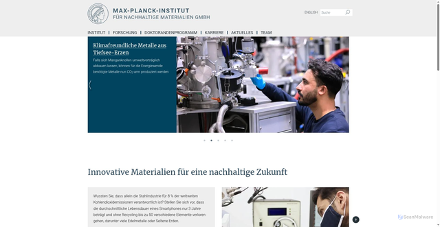 Security scan screenshot of https://www.mpie.de/