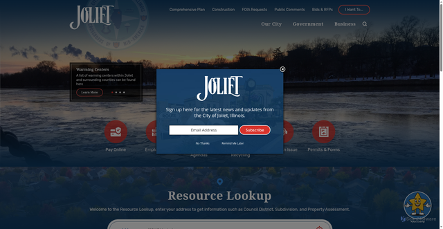 Security scan screenshot of https://www.joliet.gov/