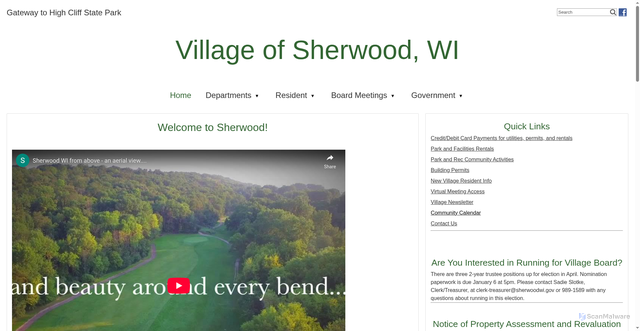 Security scan screenshot of https://www.sherwoodwi.gov/