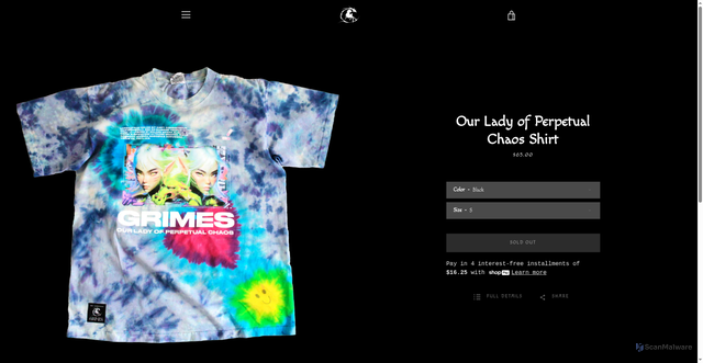 Security scan screenshot of https://grimes.store/