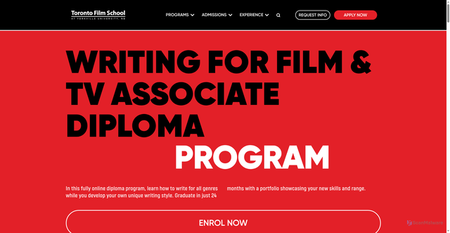 Security scan screenshot of https://online.torontofilmschool.ca/programs/screenwriting/