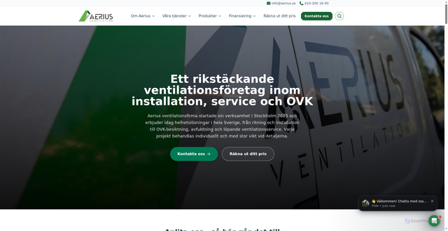 Security scan screenshot of https://aerius.se