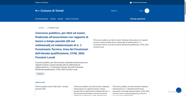 Security scan screenshot of https://www.comune.tortoli.nu.it/it