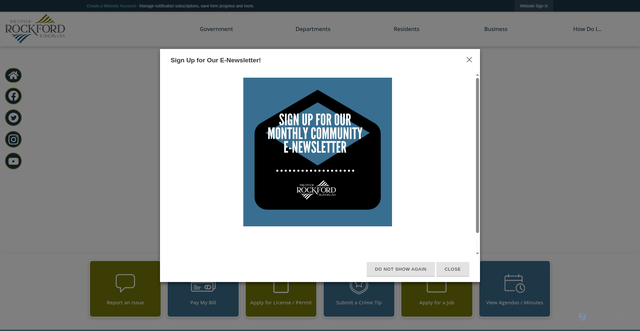 Security scan screenshot of https://rockfordil.gov/