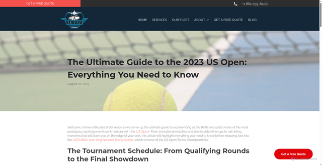 Security scan screenshot of https://www.newarkairportcarandlimo.com/the-ultimate-guide-to-the-2023-us-open-everything-you-need-to-know