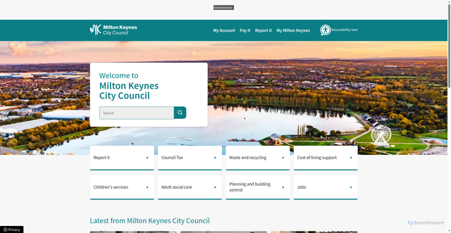 Security scan screenshot of https://www.milton-keynes.gov.uk/