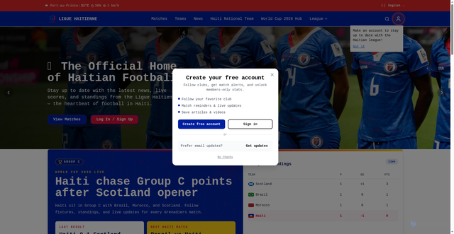 Security scan screenshot of https://www.liguehaitienne.com/