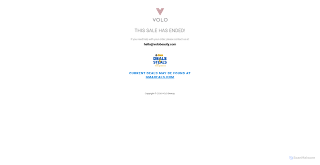 Security scan screenshot of https://gma-volobeauty.myshopify.com
