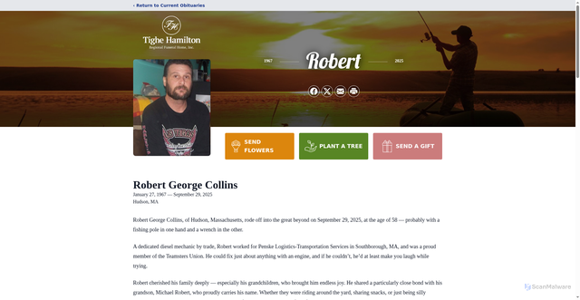 Security scan screenshot of https://www.tighehamilton.com/obituaries/robert-collins