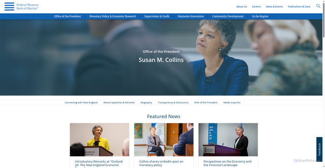 Security scan screenshot of https://www.bostonfed.org/office-of-the-president.aspx