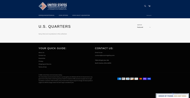 Security scan screenshot of https://www.uscommgallery.com/collections/state-quarters?srsltid=AfmBOooAvh_ogjHx62oVor_KvaElHXlSDxy-QzrtStq4Hm0ey7_kpng7
