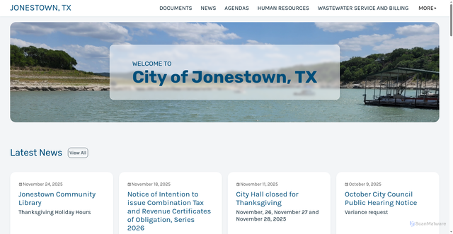 Security scan screenshot of https://jonestowntx.gov/