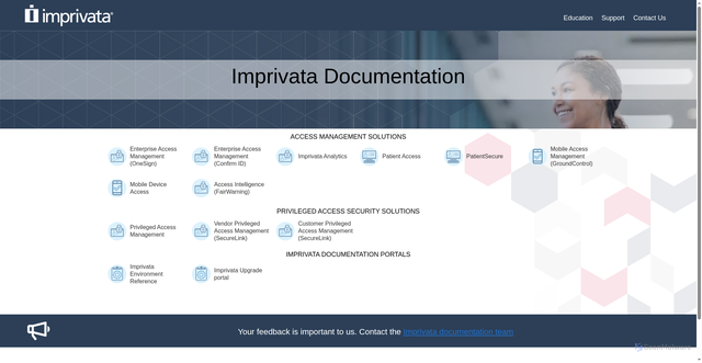 Security scan screenshot of https://docs.imprivata.com