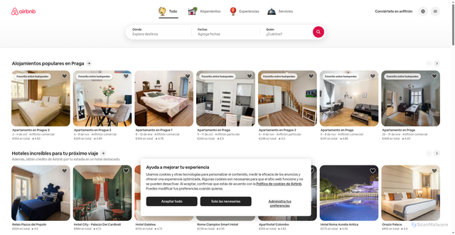 Security scan screenshot of https://es-l.airbnb.com