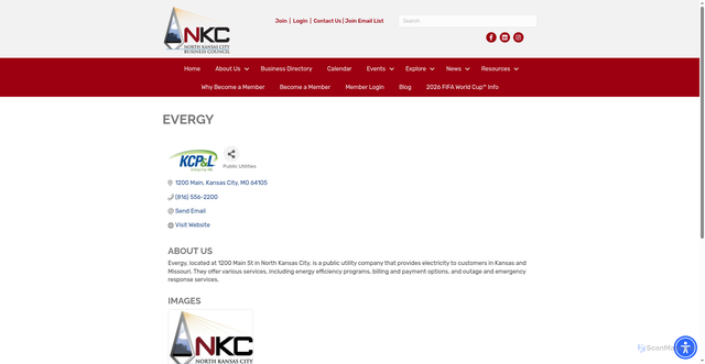 Security scan screenshot of https://members.nkcbusinesscouncil.com/list/member/evergy-120