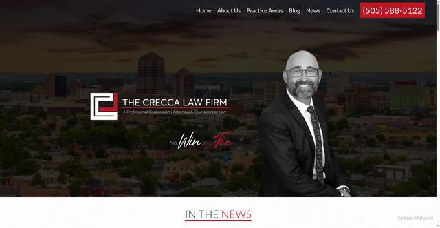 Security scan screenshot of https://thecreccalawfirm.com/