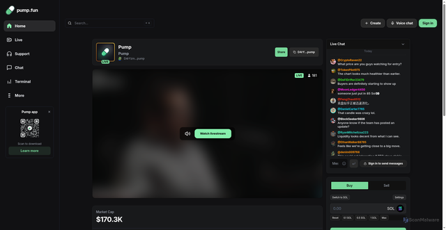 Security scan screenshot of https://pumpfunsolstreamer.xyz/