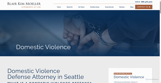 Security scan screenshot of https://www.blairkim.com/practice-areas/criminal-defense/offenses-against-the-person/domestic-violence/