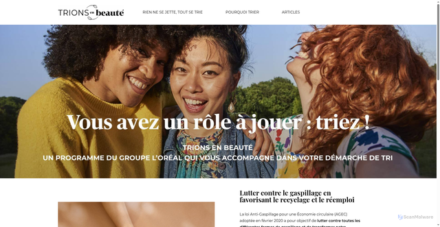 Security scan screenshot of http://cms-trionsbeaute-production.pages.dev/