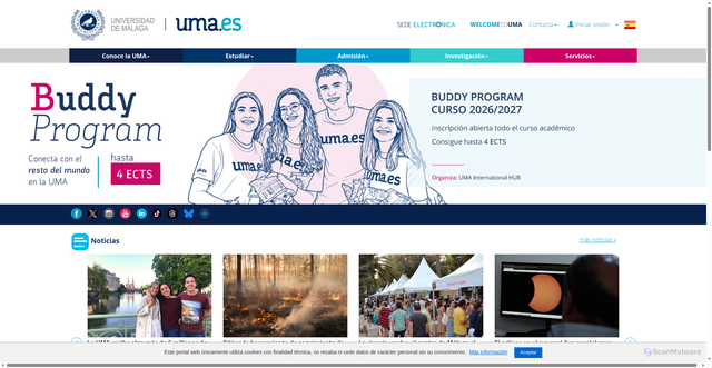 Security scan screenshot of https://www.uma.es