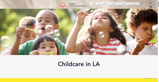 Security scan screenshot of https://www.uasra.org/childcare
