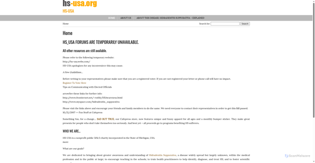 Security scan screenshot of https://www.hs-usa.org/