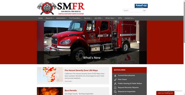 Security scan screenshot of https://sanmiguelfire.gov/