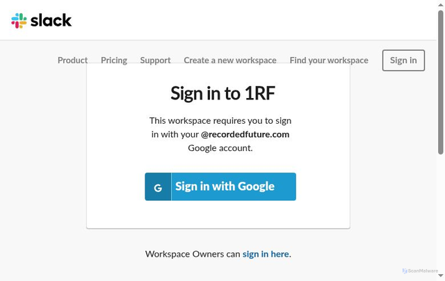 Security scan screenshot of https://1rf.slack.com/